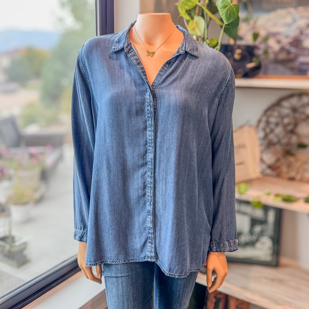 GAP Women's Blue Button Down Shirt